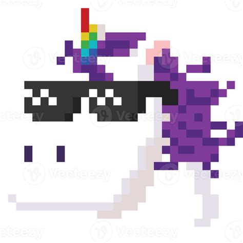 Pixel Unicorn Head Ware Sunglasses 27517804 Png