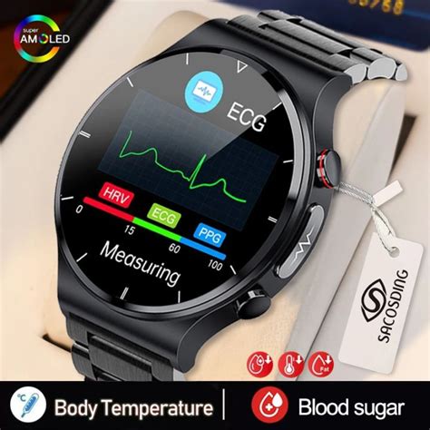 Painless Noninvasive Blood Sugar Smart Watch Men ECG PPG Laser