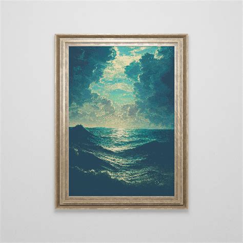 Beautiful Ocean Cross Stitch Pattern Ocean Waves Patterns Etsy