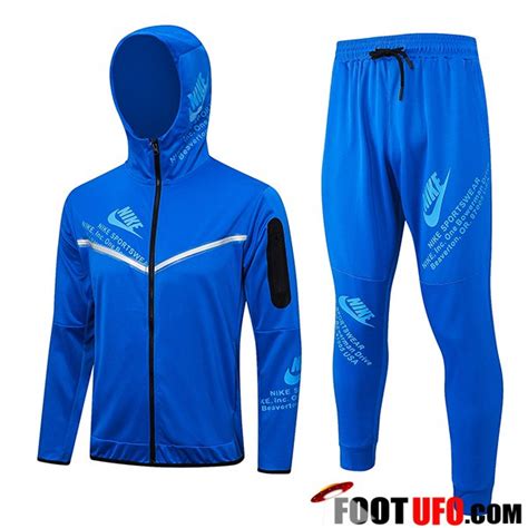 Lot De Ensemble Survetement Veste A Capuche Coupe Vent Nike Bleu