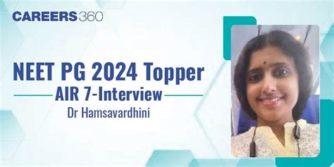 NEET PG 2024 Topper Interview Dr Hamsavardhini AIR 7