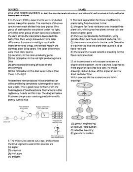 Genetics Living Environment Regents Review By Living Environment Bootcamp