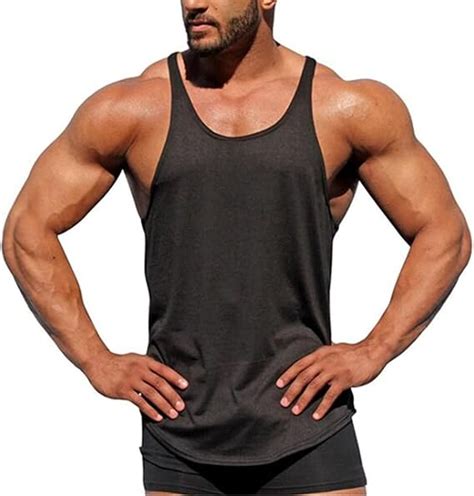 Mens Workout Stringer Tank Tops Training Chest Undershirt Bodybuilding