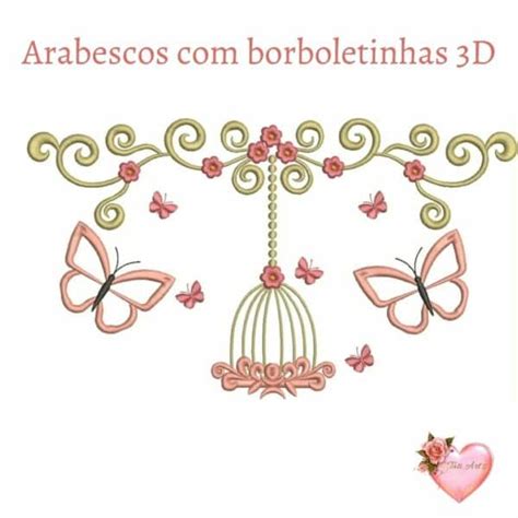 Matriz De Bordado Arabescos Borboletinhas D Shop Bazar E Cia