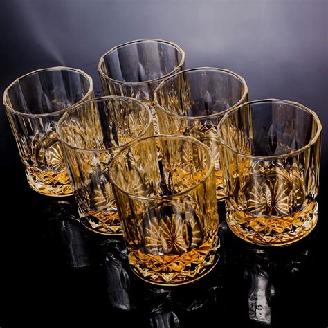 Doeek Whiskey Glasses Set Of 6 300ml10ozpremium Scotch Glassesbourbon Glasses For Cocktails