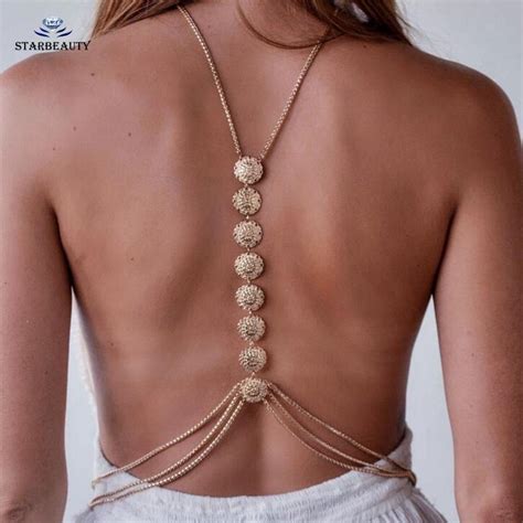 2017 Summer Gypsy Carved Belly Waist Back Chain Bikini Beach Harness