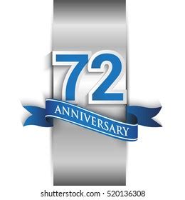 Nd Anniversary Logo Silver Label Blue Stock Vector Royalty Free