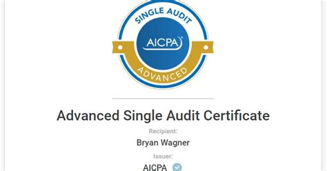 Grant Bennett Associates Bryan Wagner Earns The AICPA Advanced Single