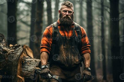 Ai Generated Outdoorsy Lumberjack Person Forest Generate Ai