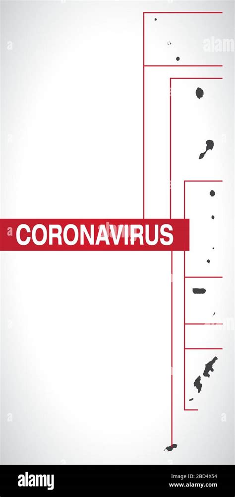 Northern Mariana Islands Map With Coronavirus Warning Illustration