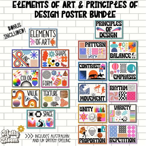 Elements Of Art Principles Of Design Poster Bundle Classroom Decor