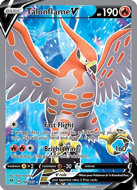 Talonflame V Full Art SWSH04 Vivid Voltage Pokemon