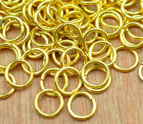 Gold Jump Rings Chain Links Mmx Mm Gold Tone Metal Open Etsy