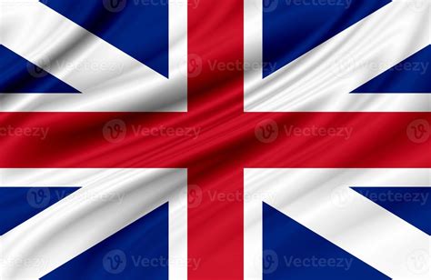 3d Illustration Flag Of United Kingdom Close Up Waving Flag Of United