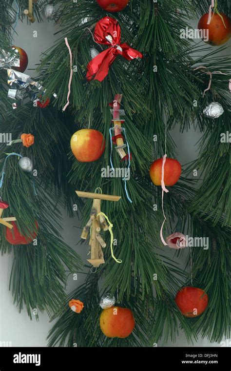 Christmas-themed corner with Christmas tree Stock Photo - Alamy