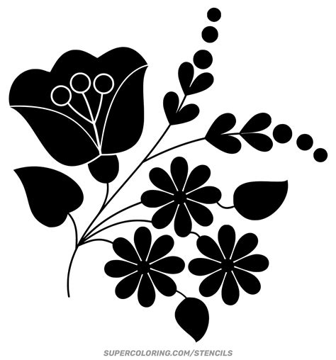 Floral Stencil | Free Printable Papercraft Templates