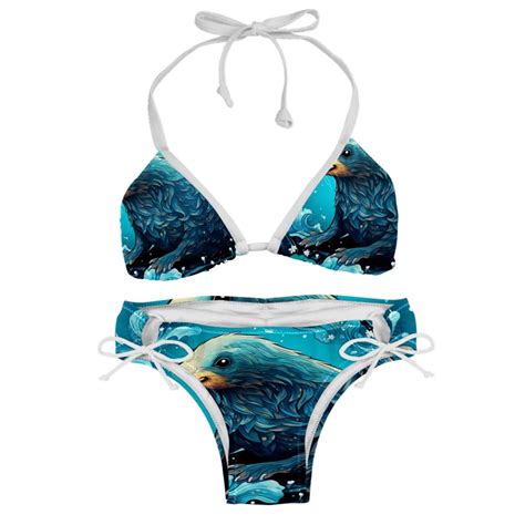 Platypus Swimsuit Bikini Set With Detachable Sponge And Adjustable