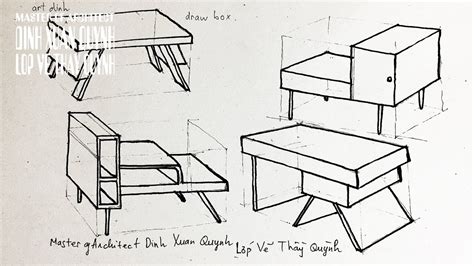 How To Draw Furniture From Basic Box Easy Perspective Drawing Youtube