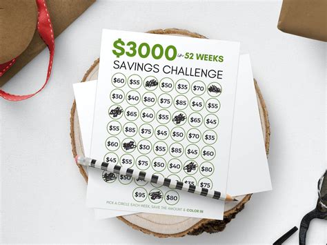 3000 Savings Challenge Money Saving Challenge Printable Etsy