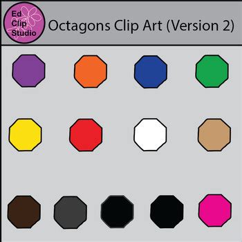 Octagons Clip Art Version 2 By Ed Clip Studio Alison Galey TPT