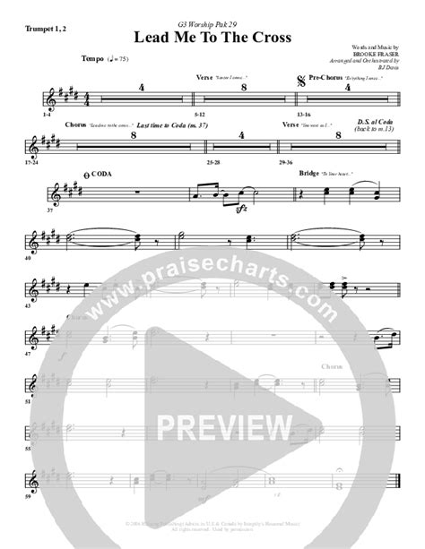 Lead Me To The Cross Trumpet Sheet Music PDF (G3 Worship) - PraiseCharts