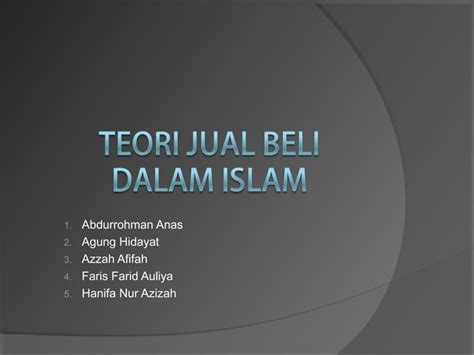 Teori Jual Beli Dalam Islam PPT