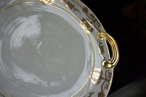 Antique Nippon Gold Cake Plate S Nippon Handpainted Gold Etsy