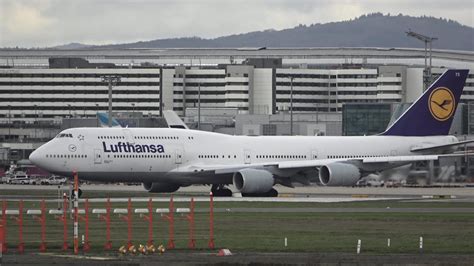 BEAUTIFUL TAKE OFF Of Lufthansa Boeing 747 800 At Frankfurt Airport