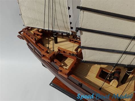 Chinese Junk Dark Wood Tall Ship Model 27.5" - Boat Model