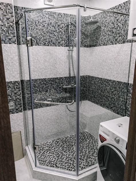 Душевая перегородка распашная трапециевидная пятиугольная ENRICA ...