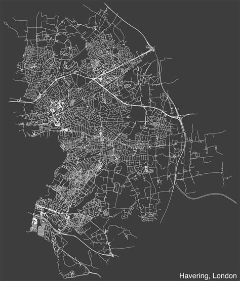 Street Roads Map Of The Borough Of Havering London Stock Vector