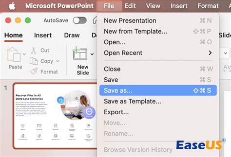 Corrigido Recuperar versão anterior do PowerPoint no Mac