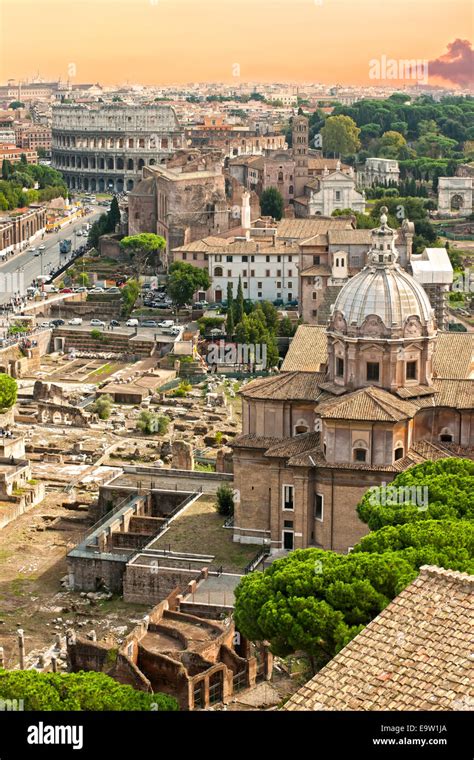 The Majestic Coliseum Amphitheater Rome Italy Stock Photo Alamy