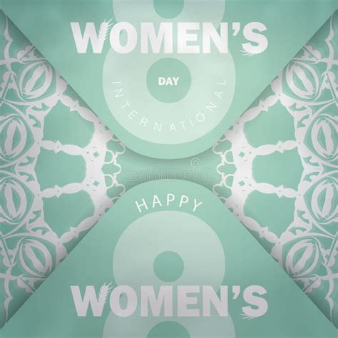 Postcard International Womens Day Mint Color With Winter White Pattern