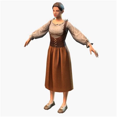 Medieval Peasant Female 3d Max