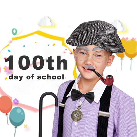 Old Man Costume For Kids 100 Day Of School Dress Up Grandpa Cosplay