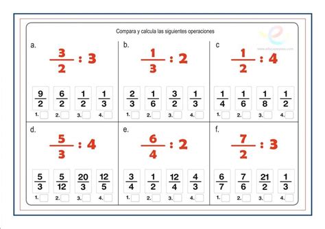 Operaciones Con Fracciones Suma Resta Multiplicacion Y Division De