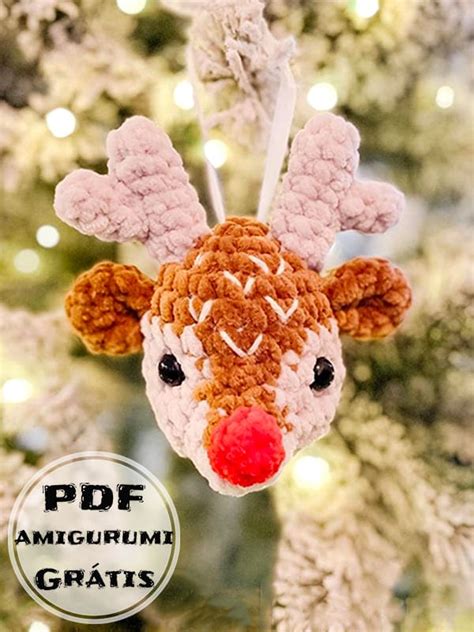 Ornamenta O Rena Amigurumi Natal Receita De Pdf Gr Tis