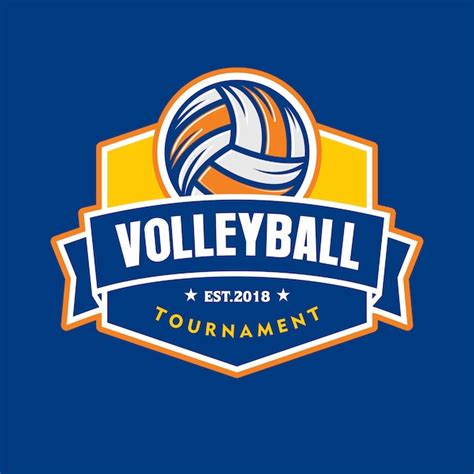 Volleyball Turnier Logo Premium Vektor