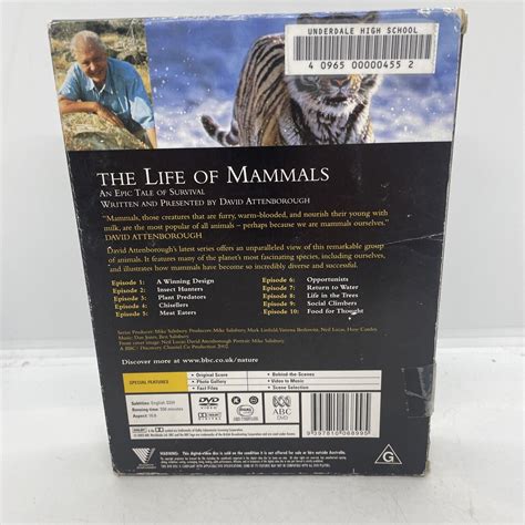 The Life Of Mammals Complete Series Dvd Bbc David Attenborough Discs