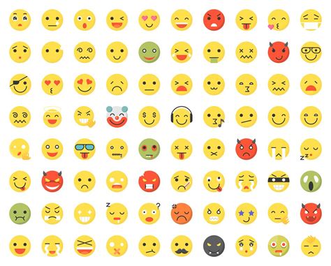 Conjunto de vários emoji diferentes rostos e expressões 464821