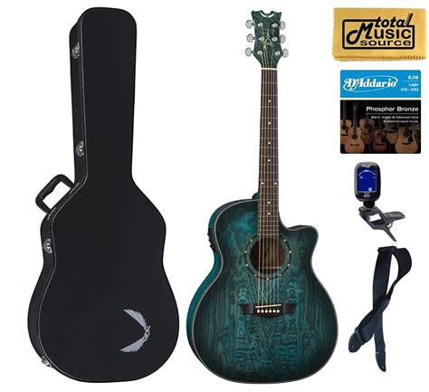 Dean Exotica Quilt Ash Trans Blue A E Guitar Preamp Black Reverb