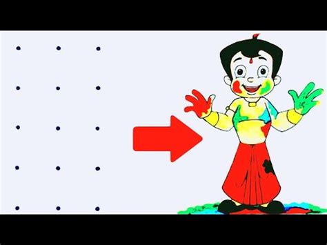 How To Draw Chota Bheem Chhota Bheem Drawing From Dots Dots