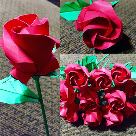 Dozen Origami Rose Bouquet Paper Rose Bouquet Origami Etsy Paper Roses Origami Rose Rose