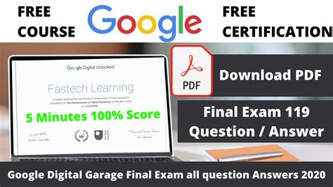 Free Google Digital Garage Digital Marketing Final Exam Question