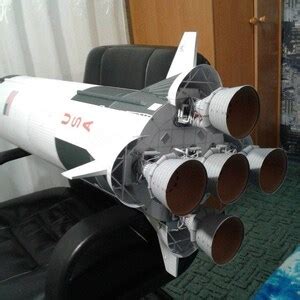 Saturn V Space Rocket 3D Paper Model Papercraft Color Plans & Instructions Files for Print, Cut ...