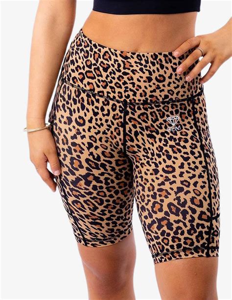 Leopard Bike Shorts Womens Gym Shorts Guru Muscle