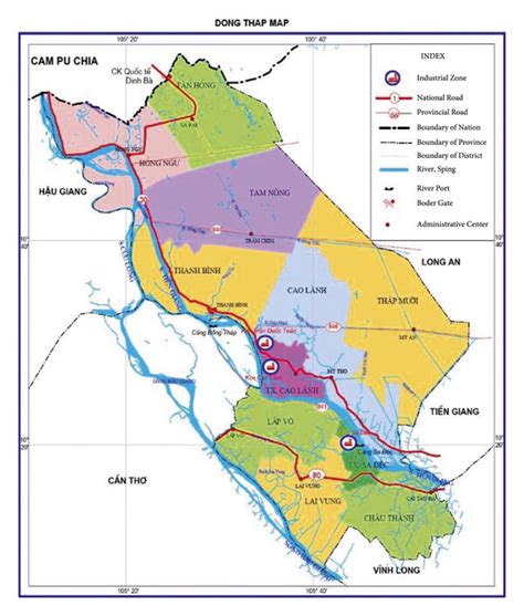 Map of Đồng Tháp province. Đồng Tháp is one of 12 provinces in the ...