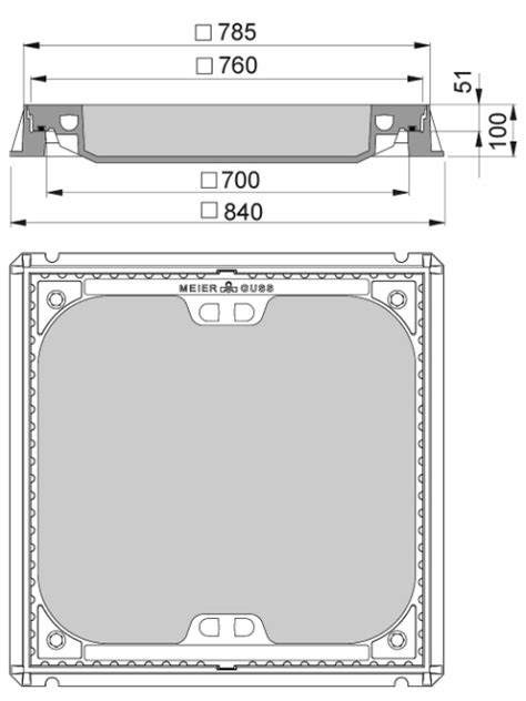 Baustoffkatalog Rahmen Gusseisen Deckel Beton Guss Lichte Weite