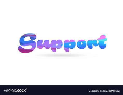 Support Pink Blue Color Word Text Logo Icon Vector Image